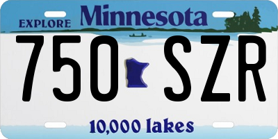 MN license plate 750SZR