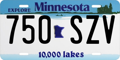 MN license plate 750SZV
