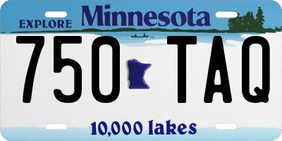 MN license plate 750TAQ