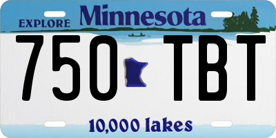 MN license plate 750TBT