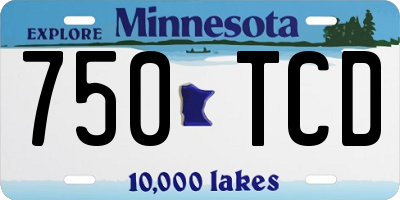 MN license plate 750TCD