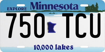 MN license plate 750TCU