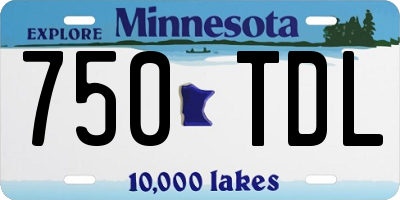 MN license plate 750TDL