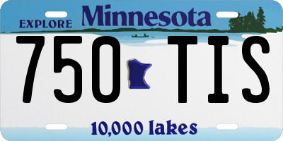 MN license plate 750TIS
