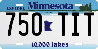 MN license plate 750TIT