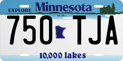 MN license plate 750TJA