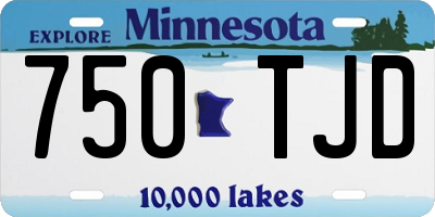 MN license plate 750TJD