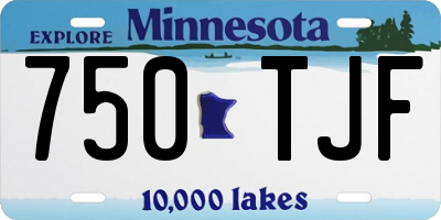MN license plate 750TJF