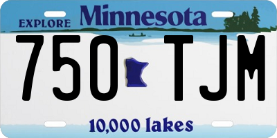 MN license plate 750TJM