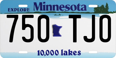 MN license plate 750TJO