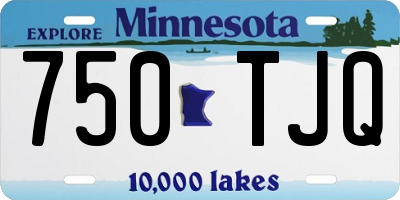 MN license plate 750TJQ