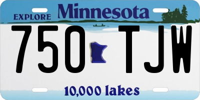 MN license plate 750TJW
