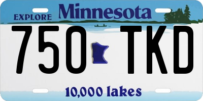 MN license plate 750TKD