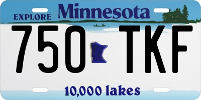 MN license plate 750TKF