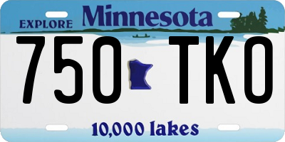 MN license plate 750TKO