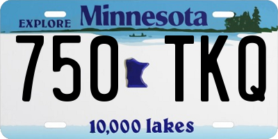 MN license plate 750TKQ