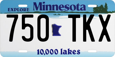 MN license plate 750TKX