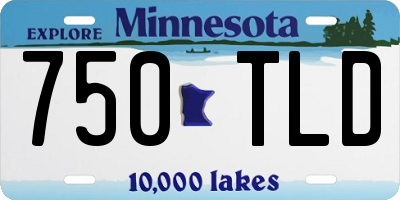 MN license plate 750TLD