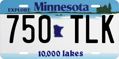 MN license plate 750TLK