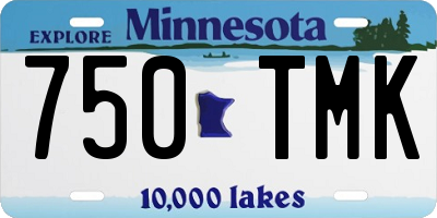 MN license plate 750TMK