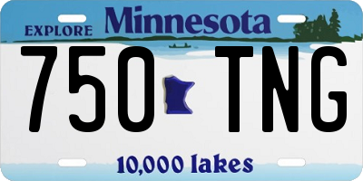 MN license plate 750TNG