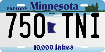 MN license plate 750TNI