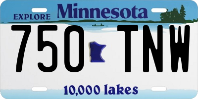 MN license plate 750TNW