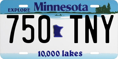 MN license plate 750TNY