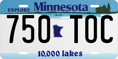 MN license plate 750TOC