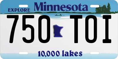 MN license plate 750TOI