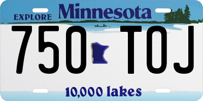 MN license plate 750TOJ