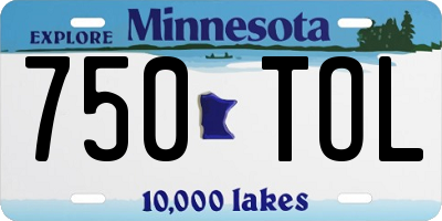 MN license plate 750TOL