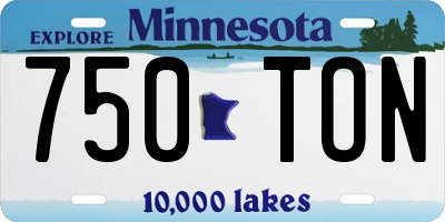 MN license plate 750TON