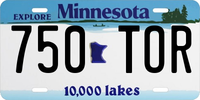 MN license plate 750TOR