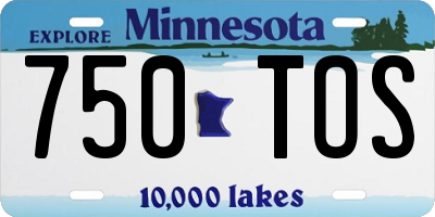MN license plate 750TOS
