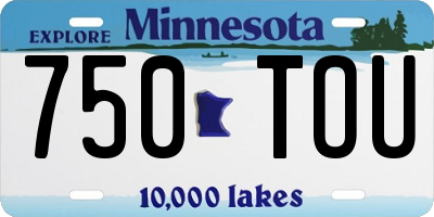 MN license plate 750TOU