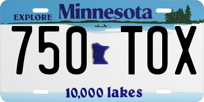 MN license plate 750TOX
