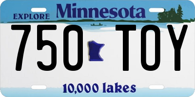 MN license plate 750TOY