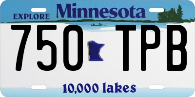 MN license plate 750TPB