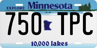 MN license plate 750TPC