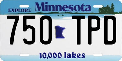 MN license plate 750TPD