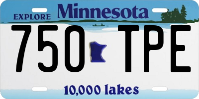 MN license plate 750TPE
