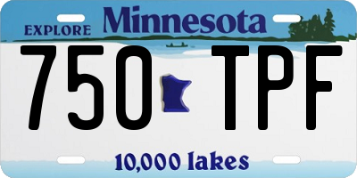 MN license plate 750TPF