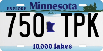 MN license plate 750TPK