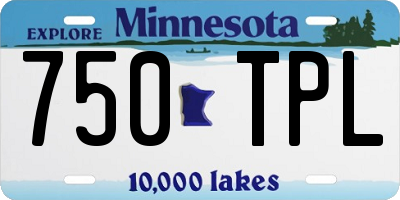 MN license plate 750TPL