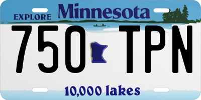 MN license plate 750TPN