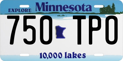 MN license plate 750TPO