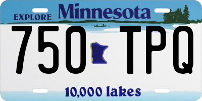 MN license plate 750TPQ