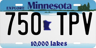 MN license plate 750TPV
