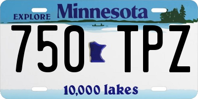 MN license plate 750TPZ